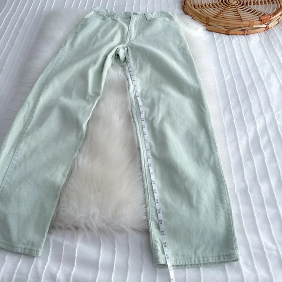 Levi's Women's 94 Baggy Meadow Mist Corduroy Mint Green Straight Leg Pants Jenas - Picture 13 of 14